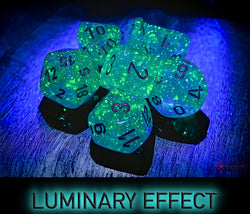 Chessex: Borealis Teal/gold Luminary Polyhedral 7-Dice Set