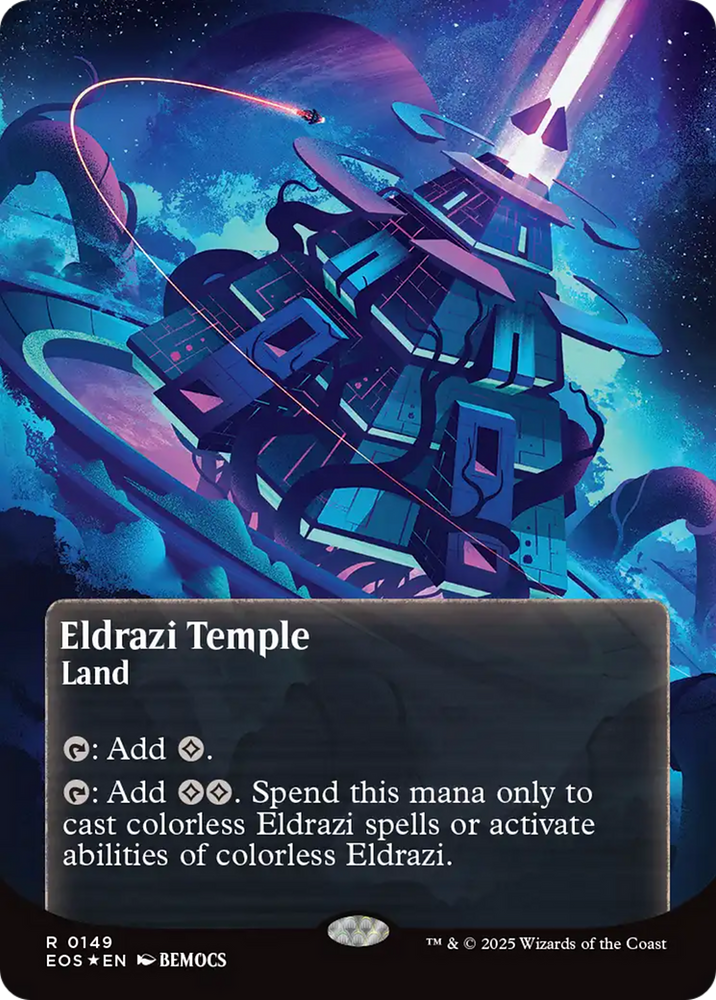 Eldrazi Temple (0149) (Borderless) (Galaxy Foil) [Edge of Eternities: Stellar Sights]